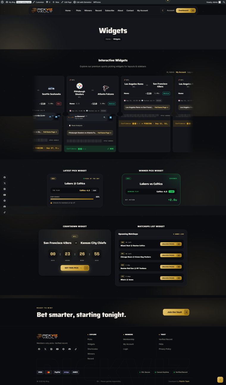 Vault Elementor widgets showcase