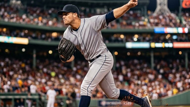 An anonymous baseball pitcher on the mound in mid-throw, showcasing the focus on fielding independent pitching stats